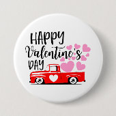 Süßes Frohes Valentinstag Land-LKW Button (Vorderseite)