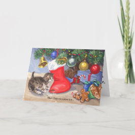 Süßes Frohes Weihnachtsbaum-Kätzchen  Feiertagskarte