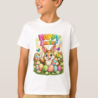 Süßes Fröhliches-Ostern-Hase-Frieden-Zeichen-Grafi T-Shirt
