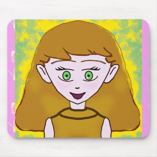 Süßes Fröhliches Pink Mousepad (Vorne)