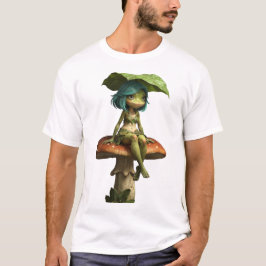 Süßes Froschmädchen sitzt auf einem Pilz T-Shirt