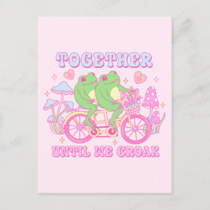 Süßes Froschpärchen - Zusammen bis wir quaken Postkarte