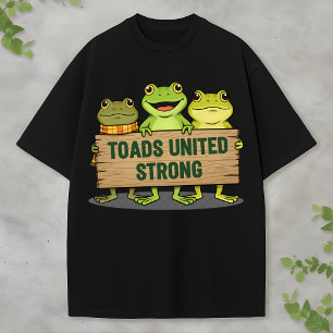 Süßes Froschteam hält Holzschild T-Shirt