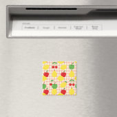 Süßes Frucht-Gingham-Muster Magnet (In Situ (Geschirrspüler))