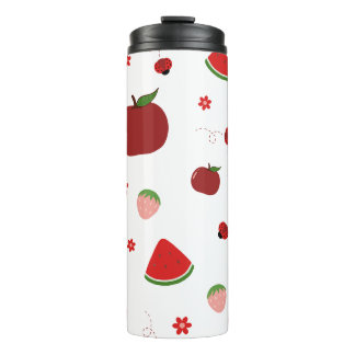 Süßes Fruchtmuster-Reisemug | Apfel Wassermelone S Thermosbecher