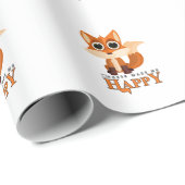 Süßes Fuchs-Muster mit dem Zitat „Füchse machen mi Geschenkpapier (Rolleneckpunkt)