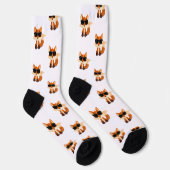 Süßes Fuchs-Muster Waldtier-Druck Socken-Design Socken (Rechts)
