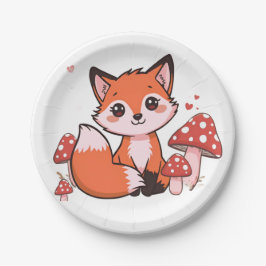 Süßes Fuchs-Waldtier-Party-Design Pappteller