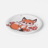 Süßes Fuchs-Waldtier-Party-Design Pappteller (Schrägansicht)