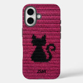 Süßes Fuchsia-Häkeln Katzen-Initial-Monogramm Case-Mate iPhone Hülle (Rückseite)
