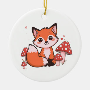 Süßes Fuchsmotiv – Bezaubernde und verspielte Kuns Keramik Ornament