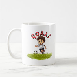 Süßes Fußball-Kinder-Cartoon-Sportdesign Kaffeetasse