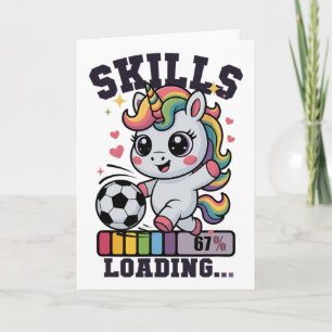 Süßes Fußball Mädchen Einhorn 67 Fähigkeiten Laden Karte