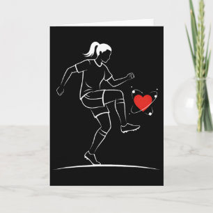 Süßes Fußball Mädchen Valentinstag Design Herz Lie Karte