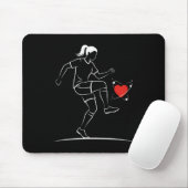 Süßes Fußball Mädchen Valentinstag Design Herz Lie Mousepad (Mit Mouse)