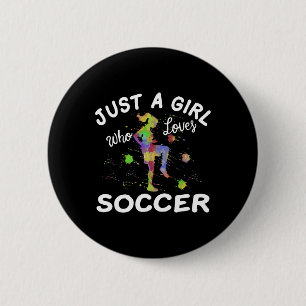Süßes Fußball-Shirt für Mädchen, nur ein Mädchen, Button