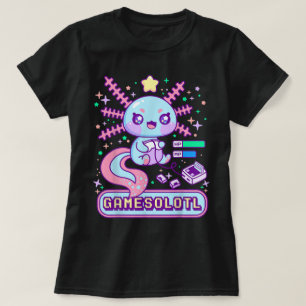 Süßes Gamer-Axolotl Kawaii-Design T-Shirt
