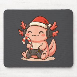 Süßes Gamer-Axolotl-Weihnachtsdesign  Mousepad
