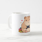 Süßes Gamer-Capybara Kawaii-Design Kaffeetasse (Vorderseite Links)