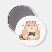 Süßes Gamer-Capybara Kawaii-Design Magnet (Vorderseite/Rückseite)