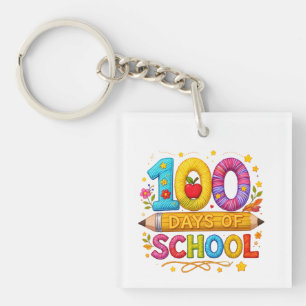 Süßes Garn 100 Tage Schule Lehrer Mädchen T-Shirt Schlüsselanhänger