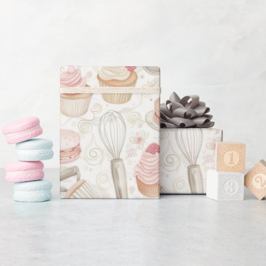 Süßes Gebäck nach Muster Geschenkpapier (Babyparty)