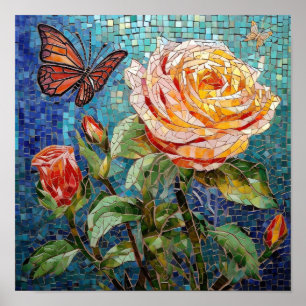 Süßes Geburtsblumen-Blumenstrauß Rose Poster