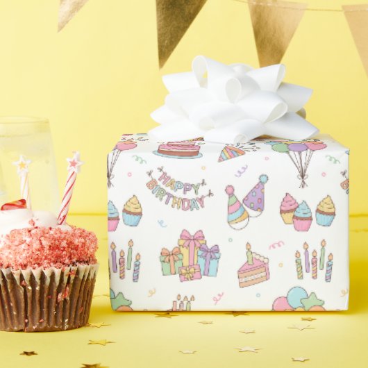 Süßes Geburtstagsmuster Geschenkpapier (Geburtstagsparty)