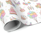 Süßes Geburtstagsmuster Geschenkpapier (Rolleneckpunkt)