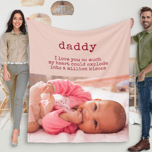 Süßes Gedicht für Papa - Foto von Baby Mädchen Fleecedecke