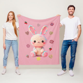 Süßes gehäkeltes Kaninchen Fleecedecke