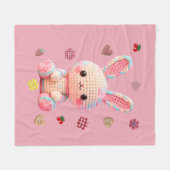 Süßes gehäkeltes Kaninchen Fleecedecke (Vorderseite (Horizontal))