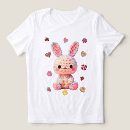 Süßes gehäkeltes Kaninchen Tri-Blend Shirt (Design Vorderseite)