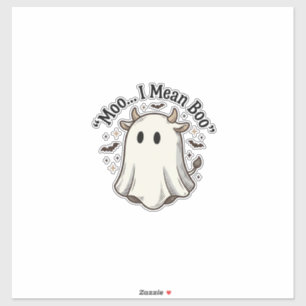 Süßes Geist-Kuh Halloween-Muh-ich-meine-Buh-Shirt  Aufkleber