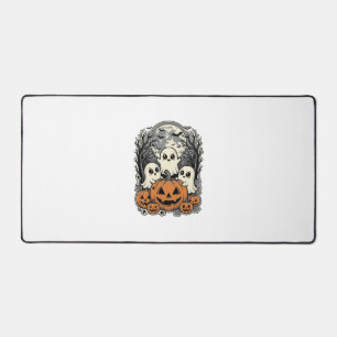 Süßes Geist-Kürbis-Shirt Vintage-Gravur Halloween Schreibtischunterlage