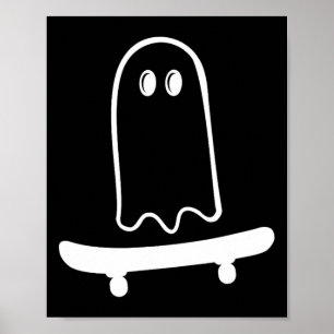 Süßes Geist-Skateboard für lustigen Skateboarder H Poster