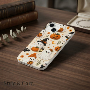 Süßes Geist- und Kürbis-Halloween-Muster iPhone 14 Hülle