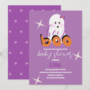 Süßes Geister-Halloween-Baby-Shower-Retroscript Ei Einladung