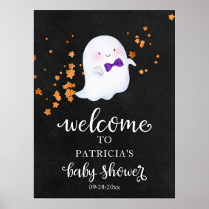 Süßes Geister-Halloween-Baby-Shower-Willkommenssch Poster
