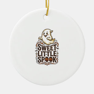 Süßes Geister Halloween Vintage Gruseliges Shirt_1 Keramik Ornament
