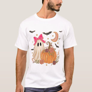 Süßes Geister-T-Shirt mit rosa Schleife Halloween T-Shirt