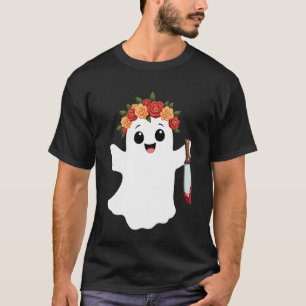 Süßes Geistermesser Frohes Halloween Gespenstische T-Shirt