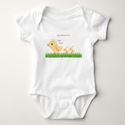 Süßes gelbes Babyküken Baby Strampler (Vorderseite)