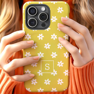 Süßes gelbes Gras-Lilien-Blumenmuster-Monogramm Case-Mate iPhone Hülle