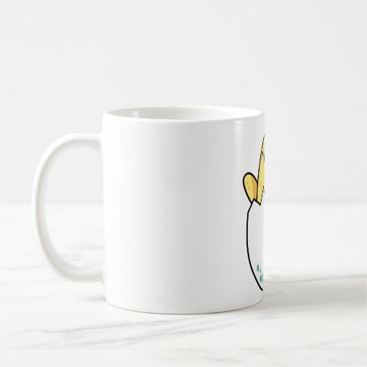 Süßes gelbes Küken im Ei Kaffeetasse (Links)