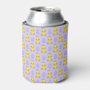 Süßes gelbes lila Hühner-Osterpattern Dosenkühler