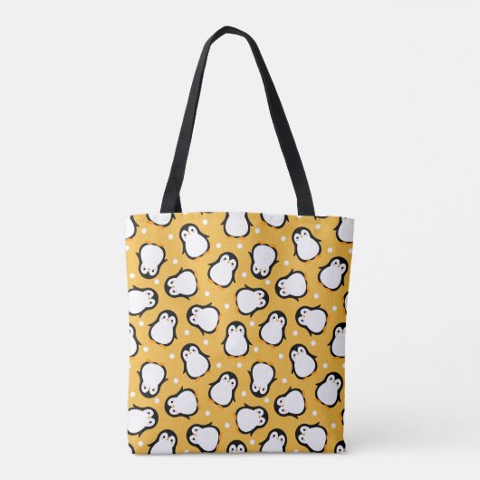 Süßes gelbes Pinguin-Muster Tasche (Rückseite)