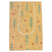 Süßes gelbes Weihnachten Mittlere Geschenktüte (Rückseite)