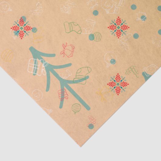 Süßes gelbes Weihnachten Seidenpapier (Detail)