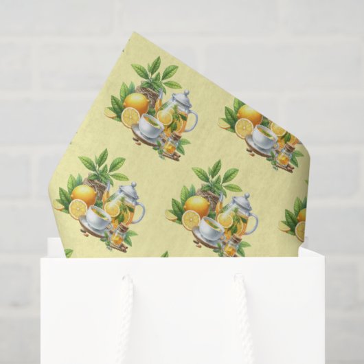 Süßes gemustertes Zitronentee-Muster Seidenpapier (Geschenktüte)